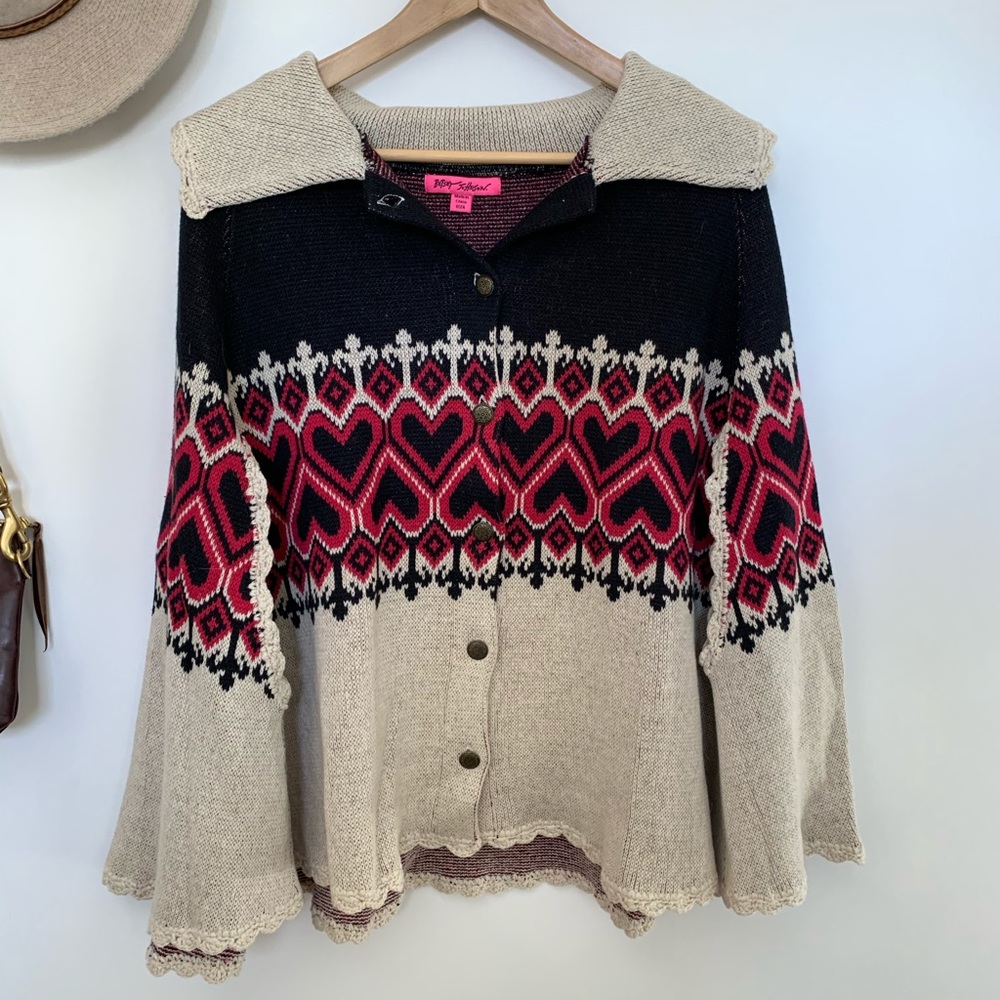 Betsey Johnson heart poncho